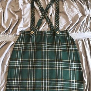 Hollister Green Overall Skirt